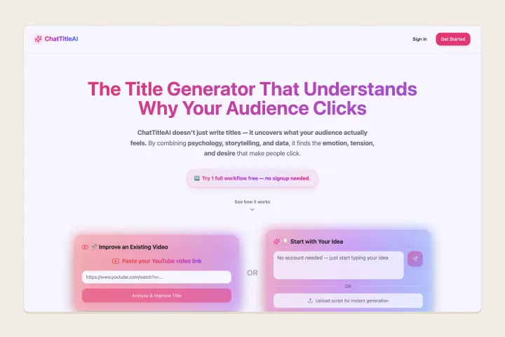 Start with your idea or paste a YouTube link