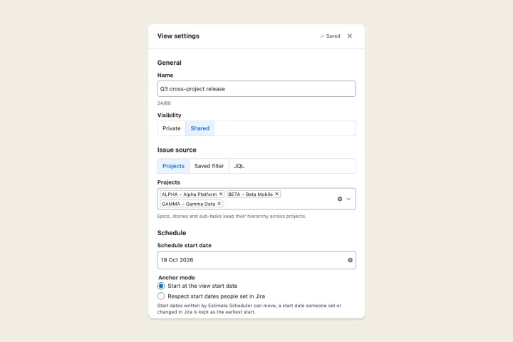 View settings