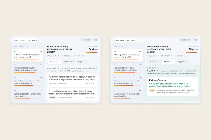 An example scan with the evidence and a product to build