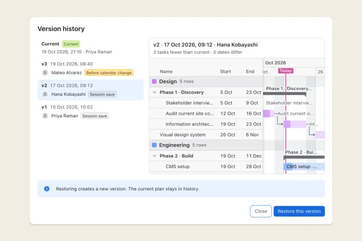Version history